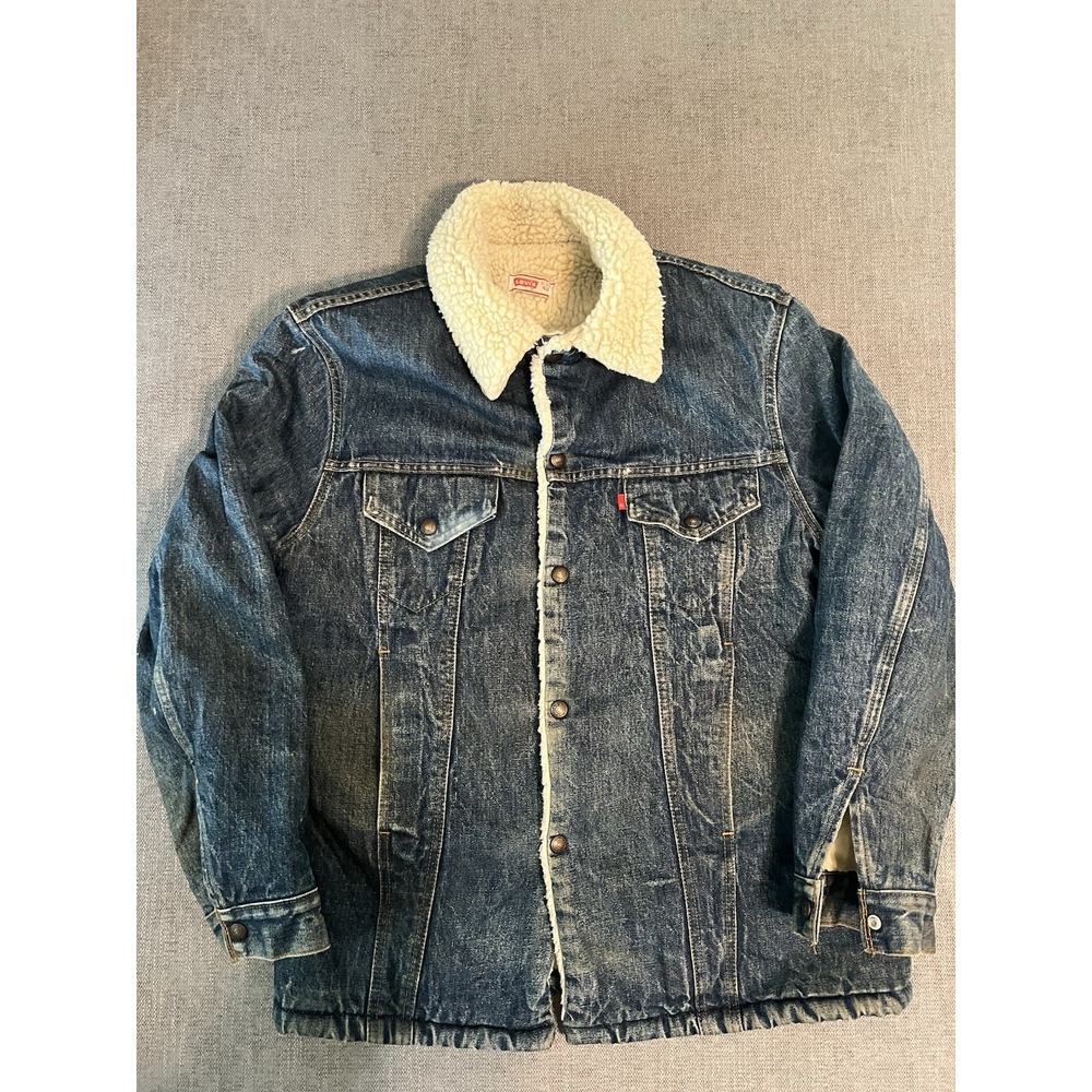Levi's‎ Vintage 70s Sherpa Lined Truckers Jacket Jean Denim Mens 42R Made USA